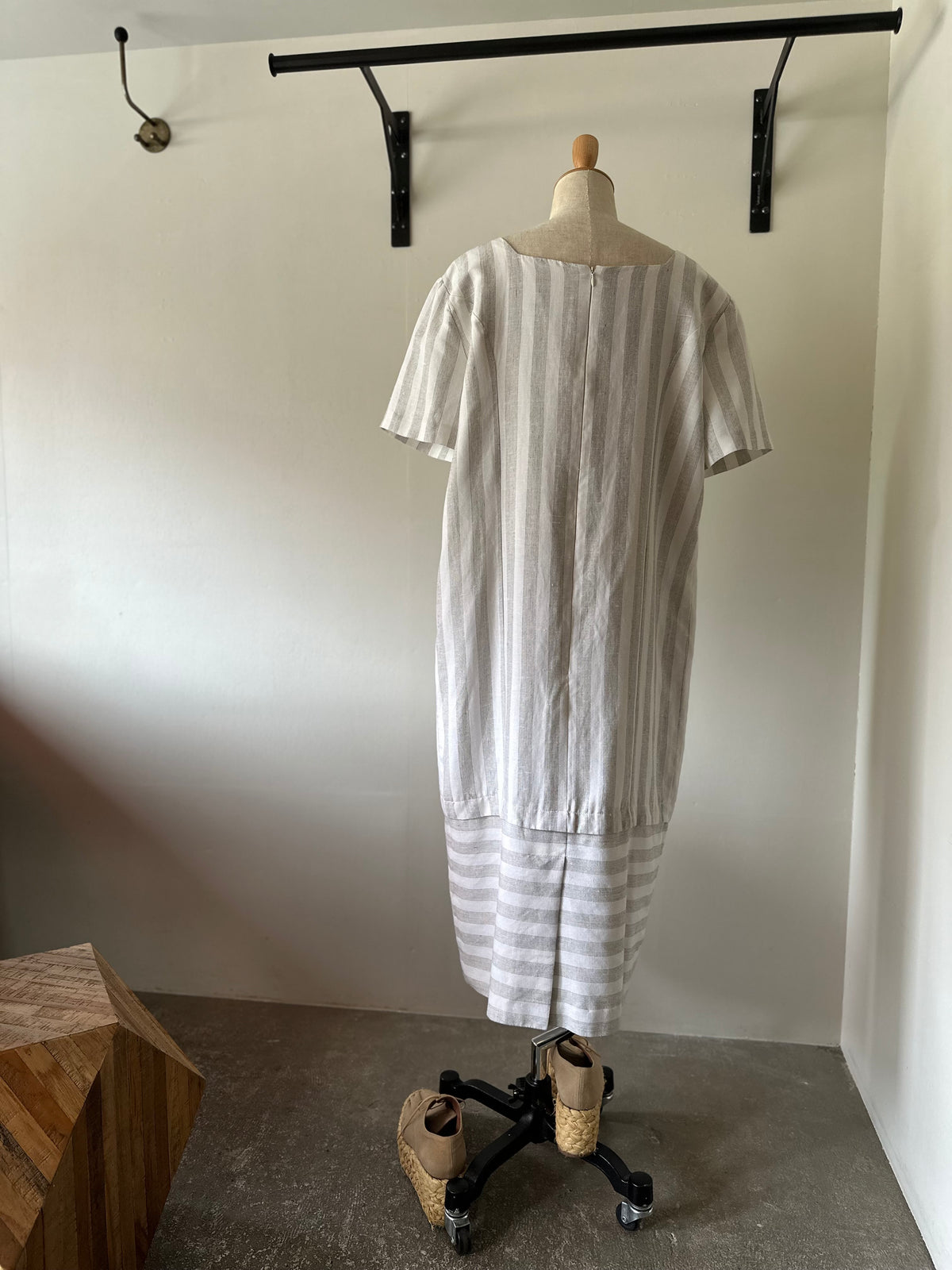 stripe switching dress