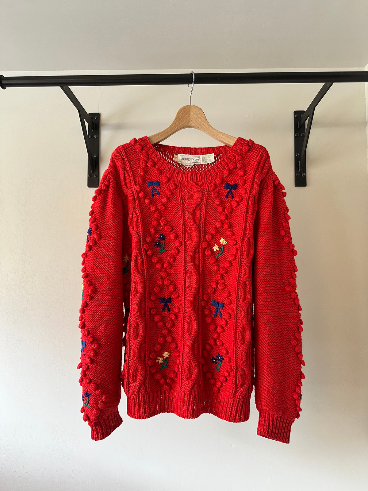 ribbon×flower knit sweater