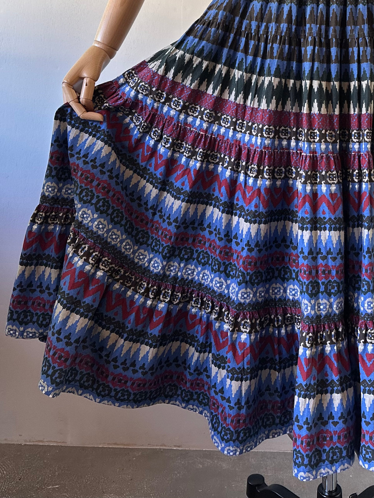 native pattern tiered skirt