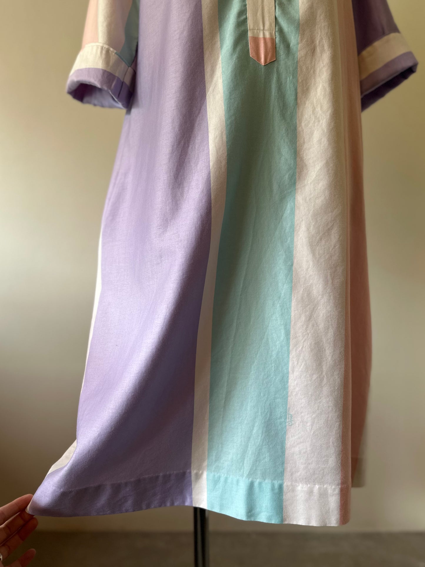 multi stripe shirt dress
