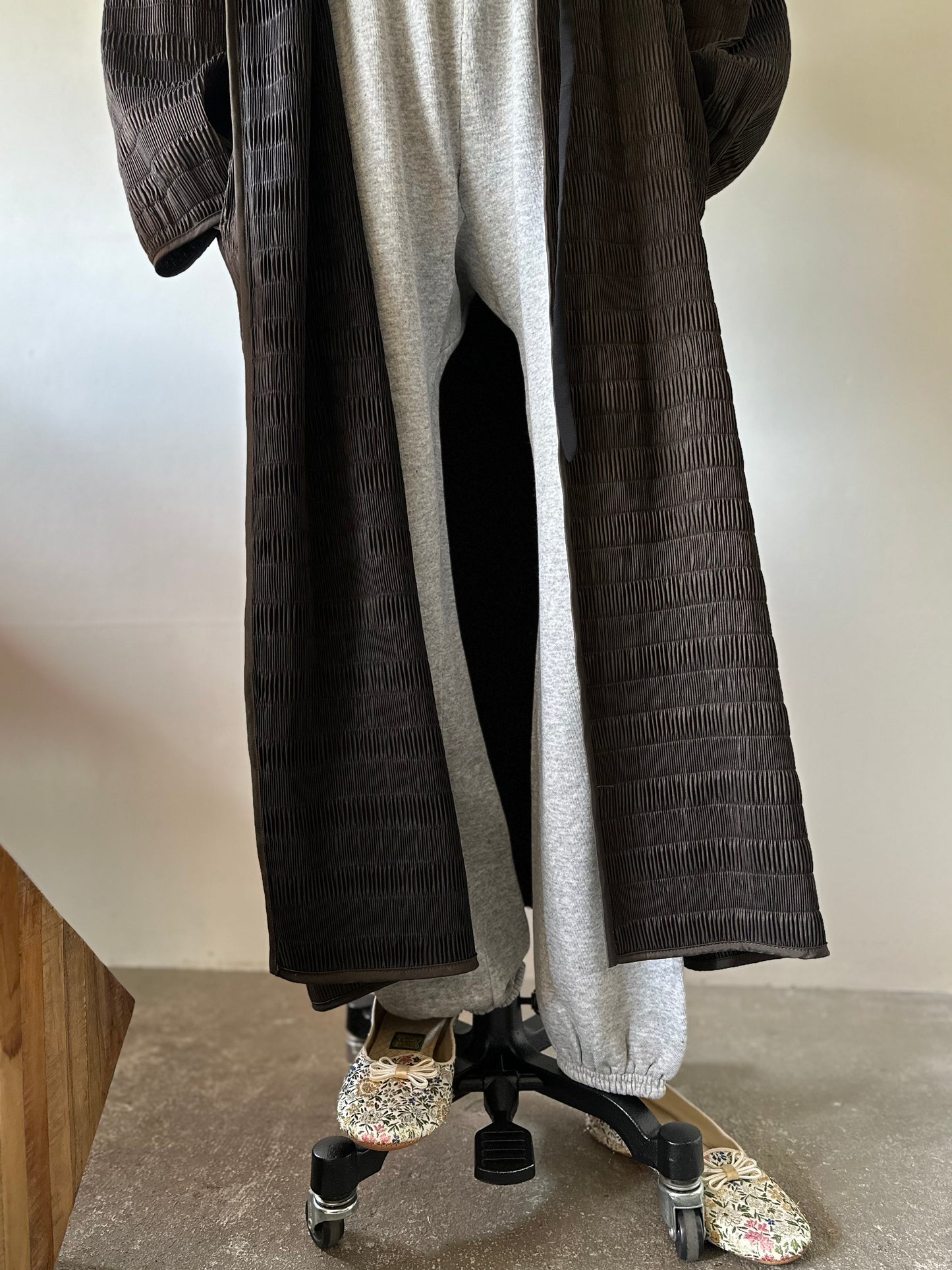 reversible pleats coat