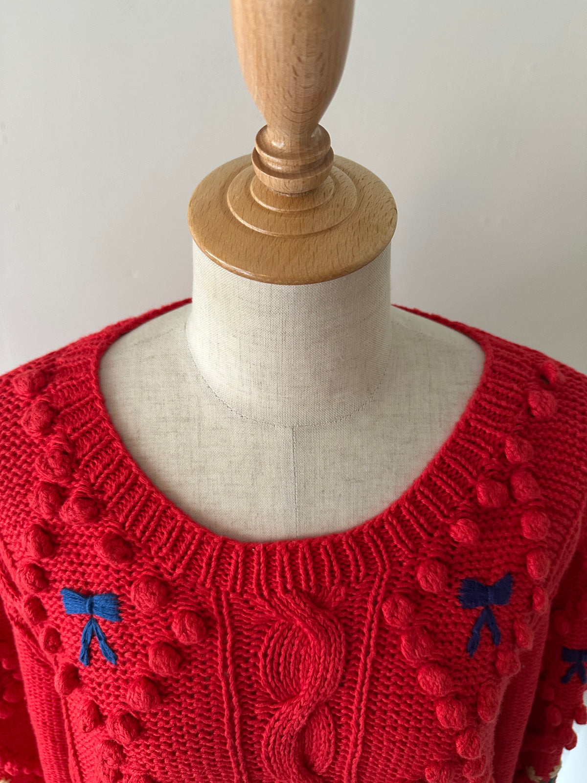 ribbon×flower knit sweater