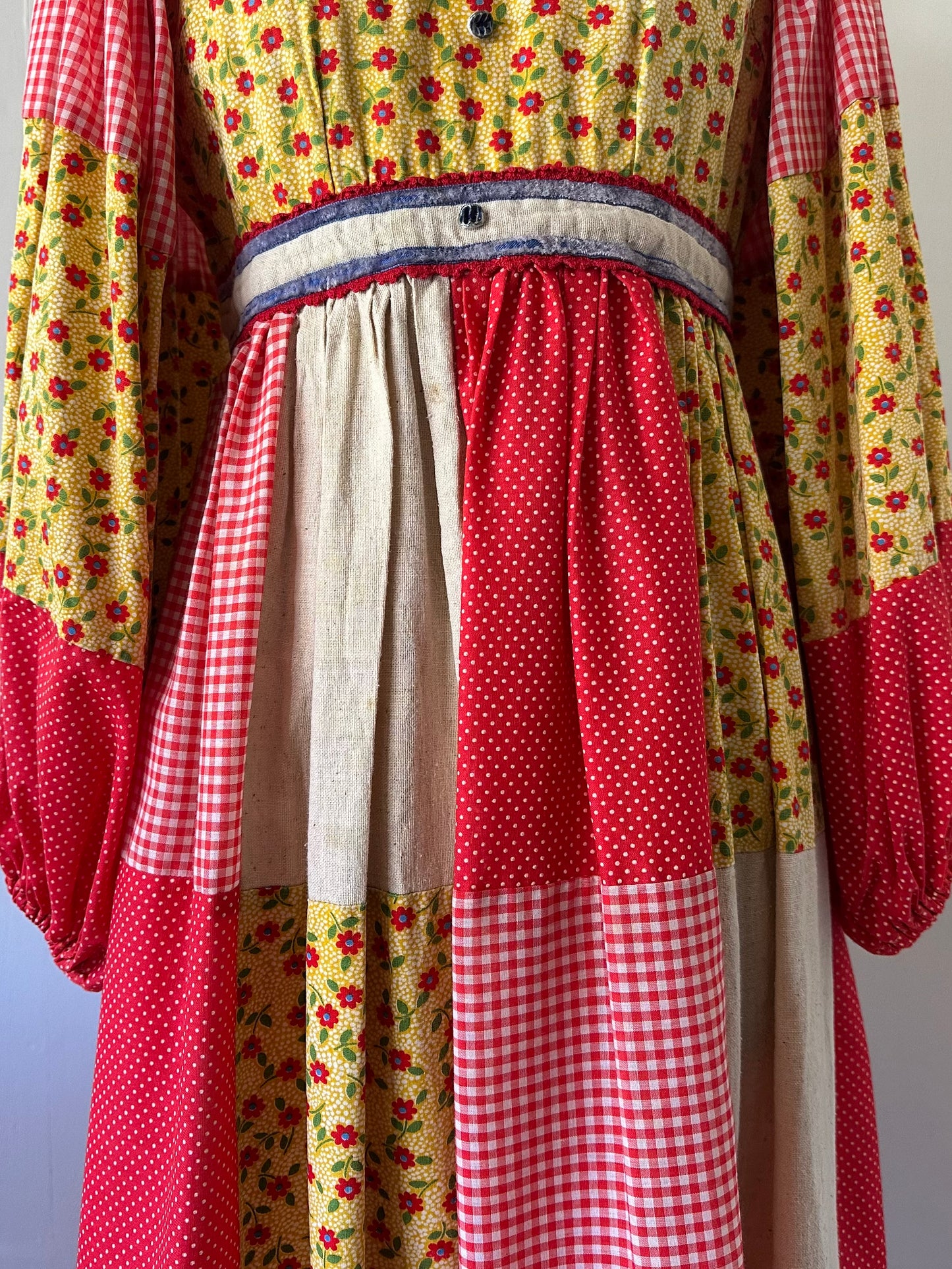 patchwork maxi dress