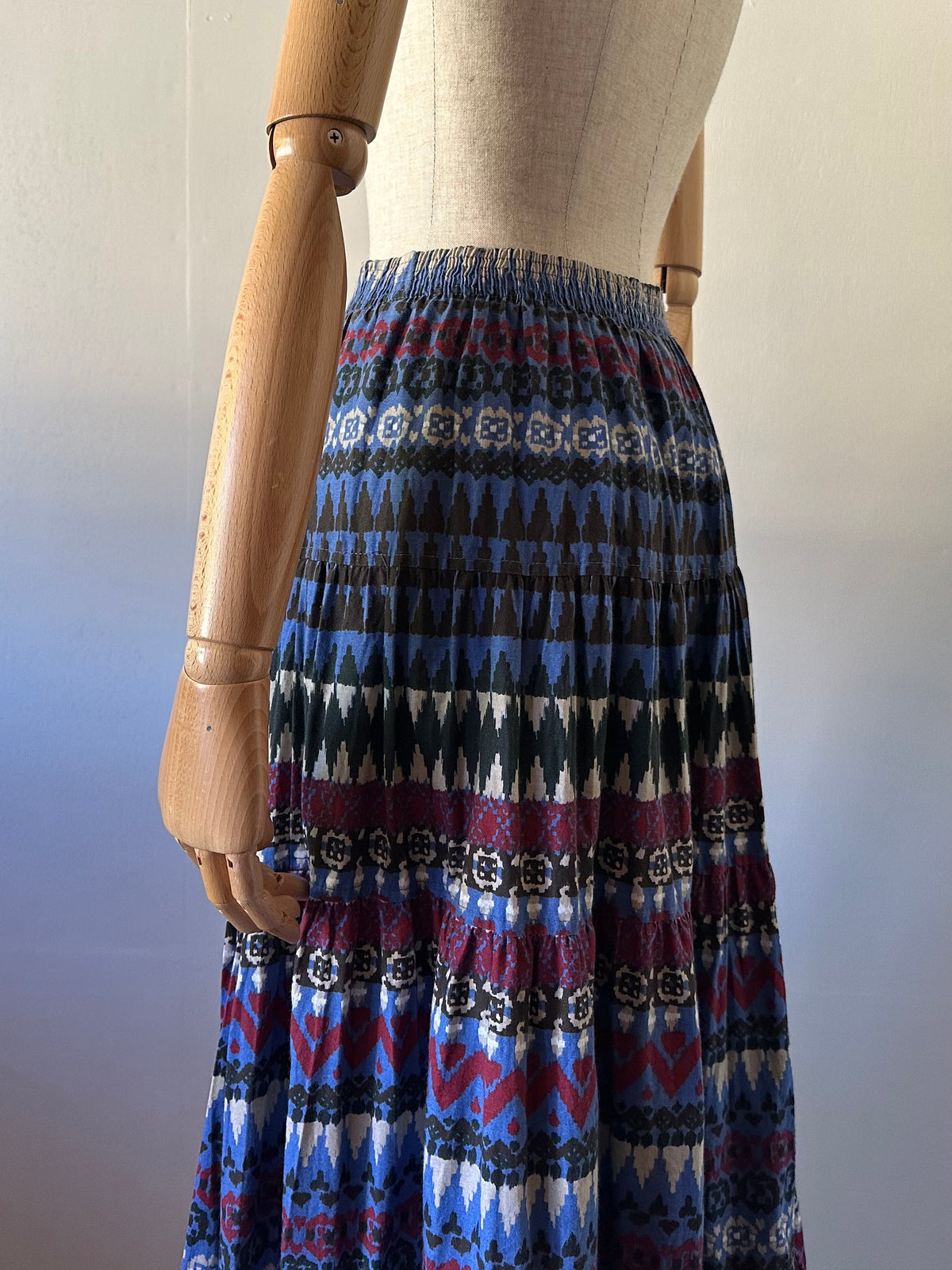 native pattern tiered skirt