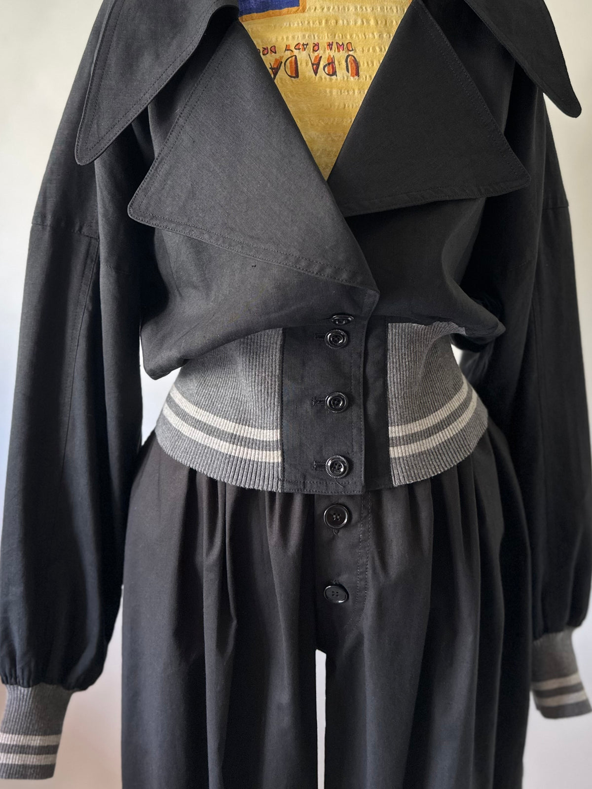 cropped rib jacket