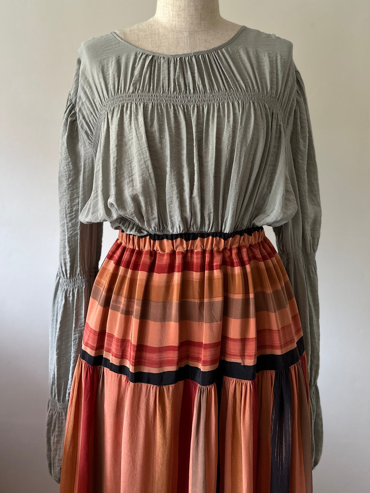 mulch stripe silk skirt