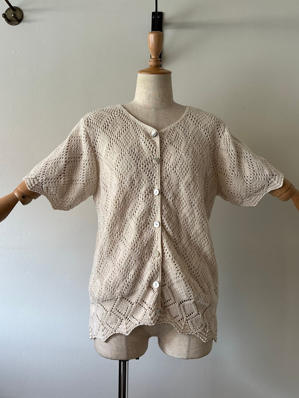 short sleeve knit cardigan