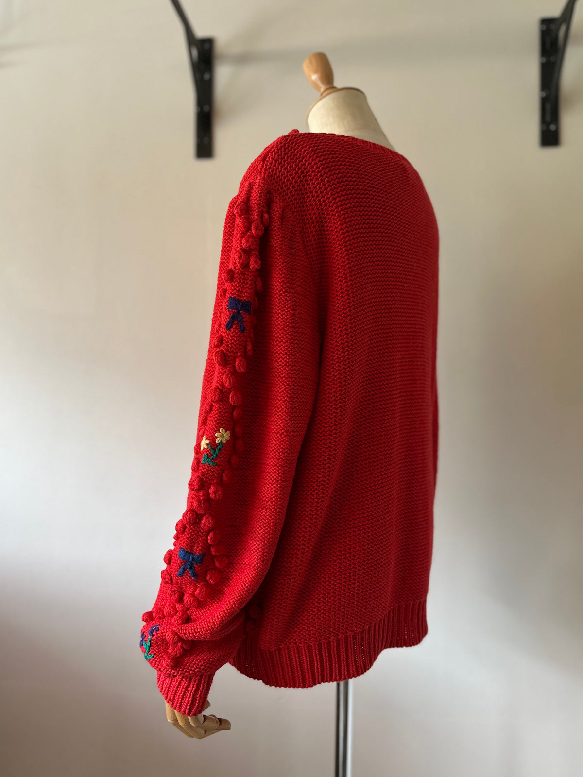 ribbon×flower knit sweater