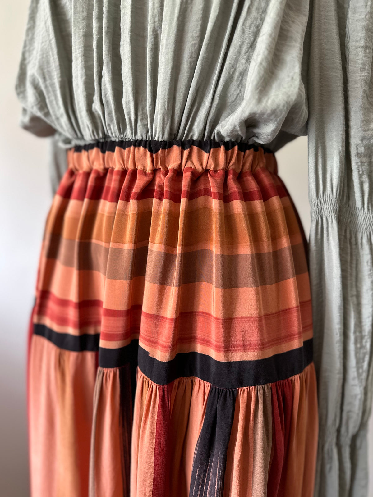 mulch stripe silk skirt
