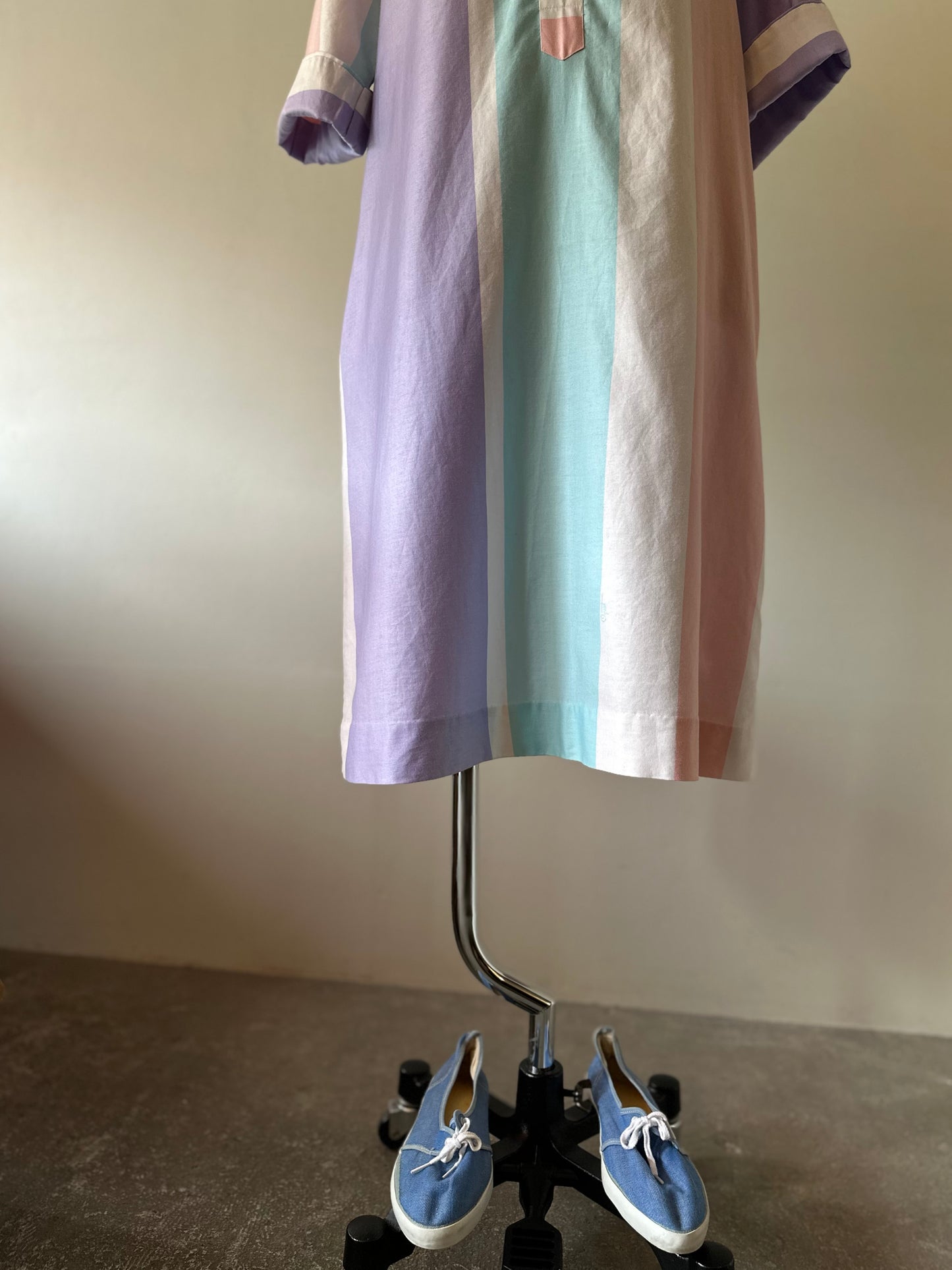 multi stripe shirt dress