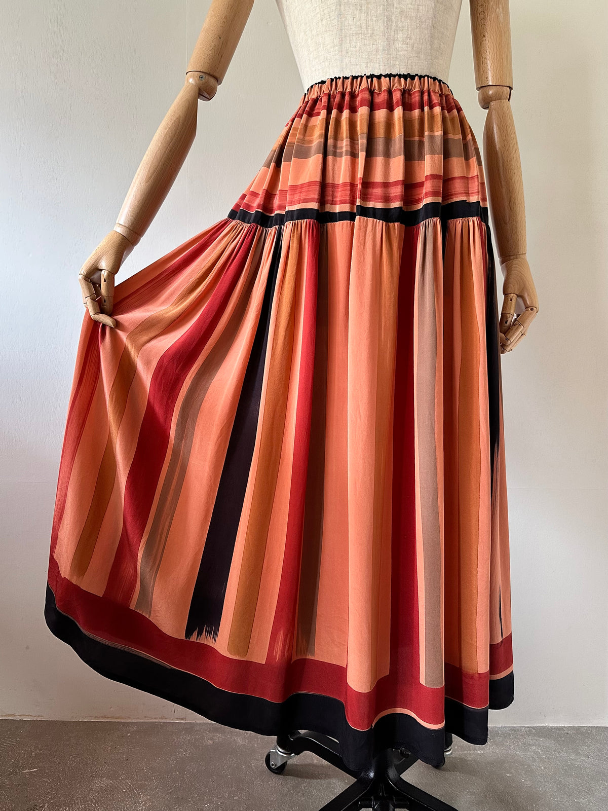 mulch stripe silk skirt
