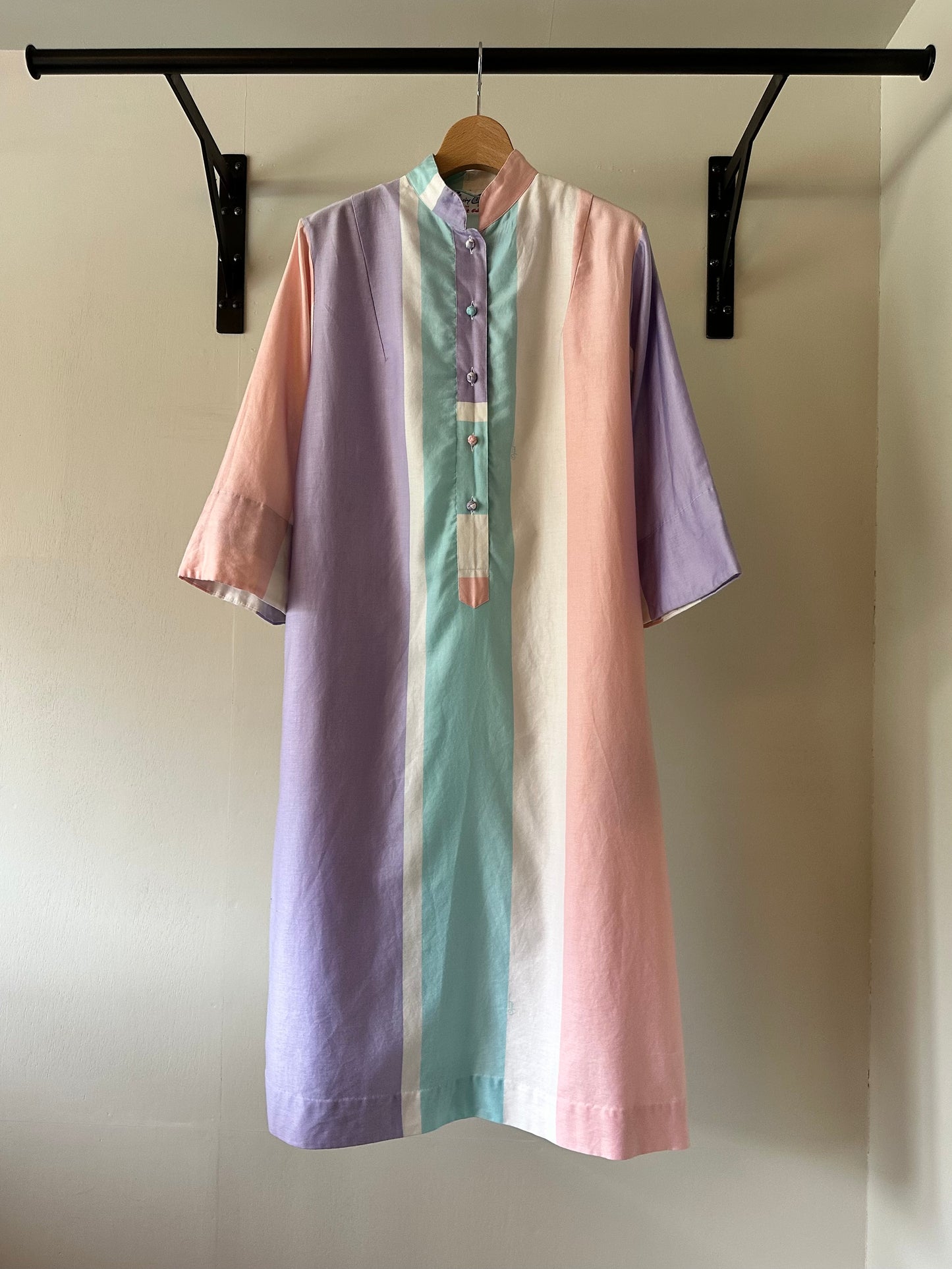 multi stripe shirt dress