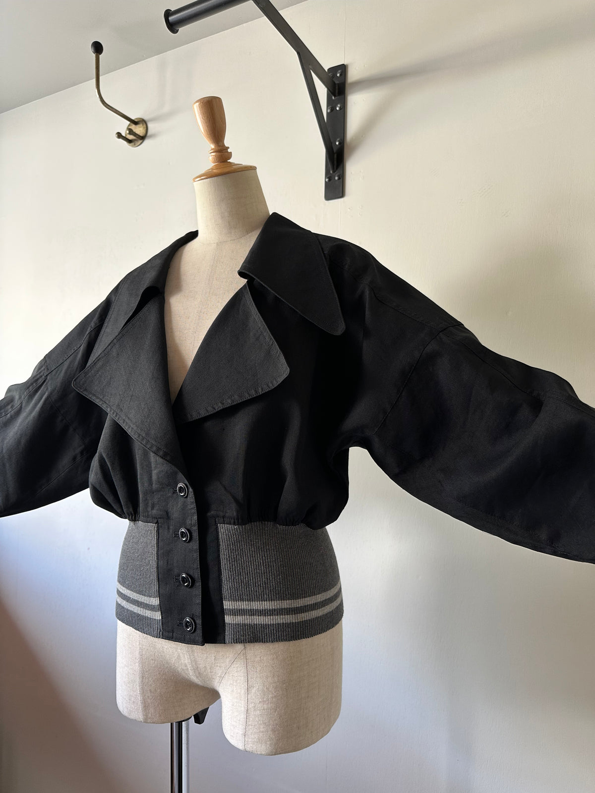 cropped rib jacket