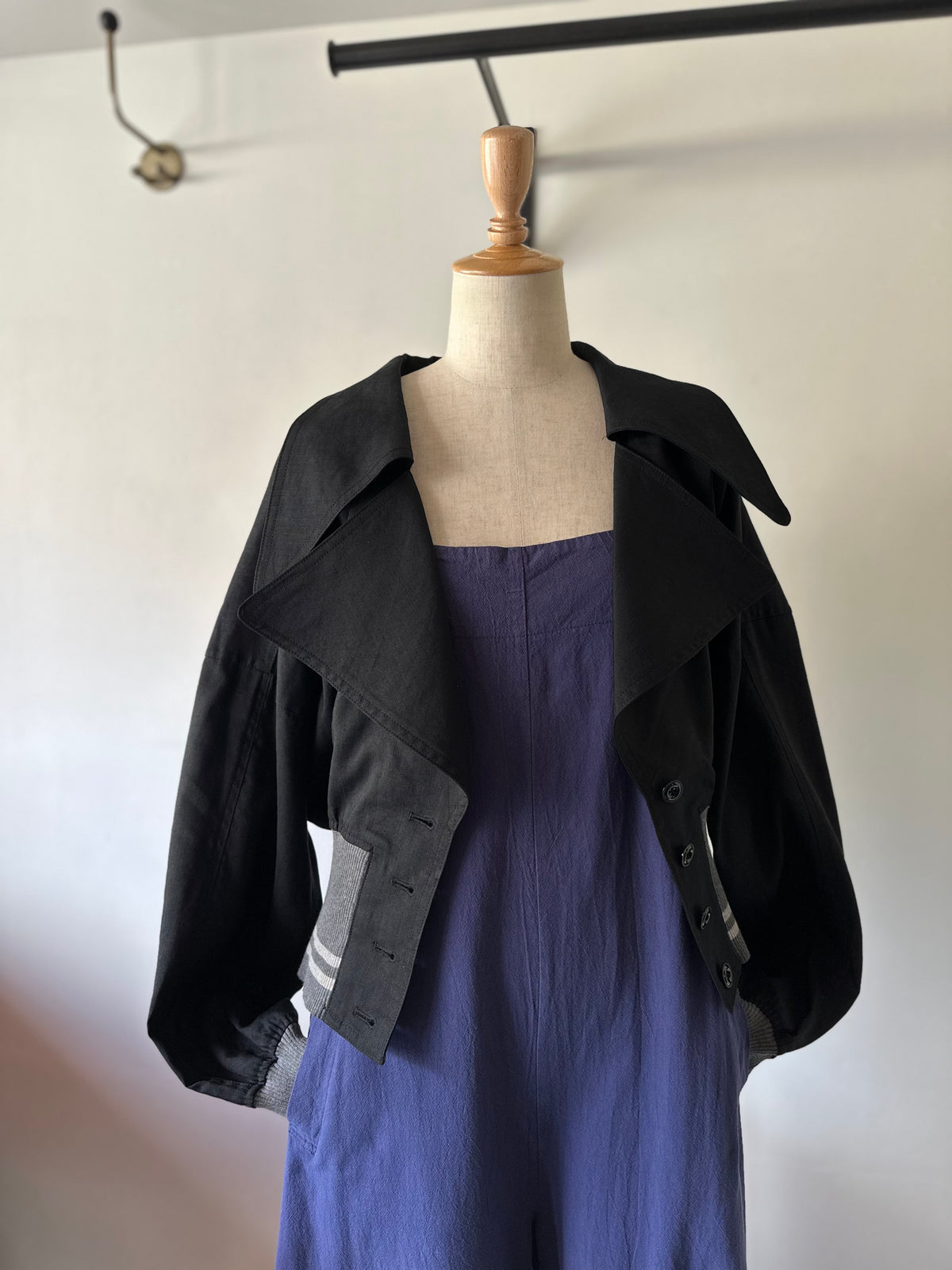 cropped rib jacket