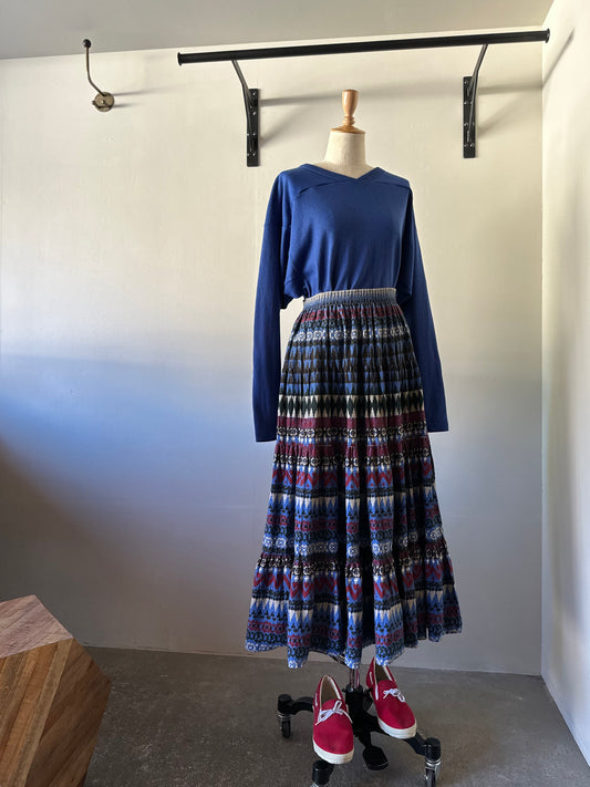 native pattern tiered skirt