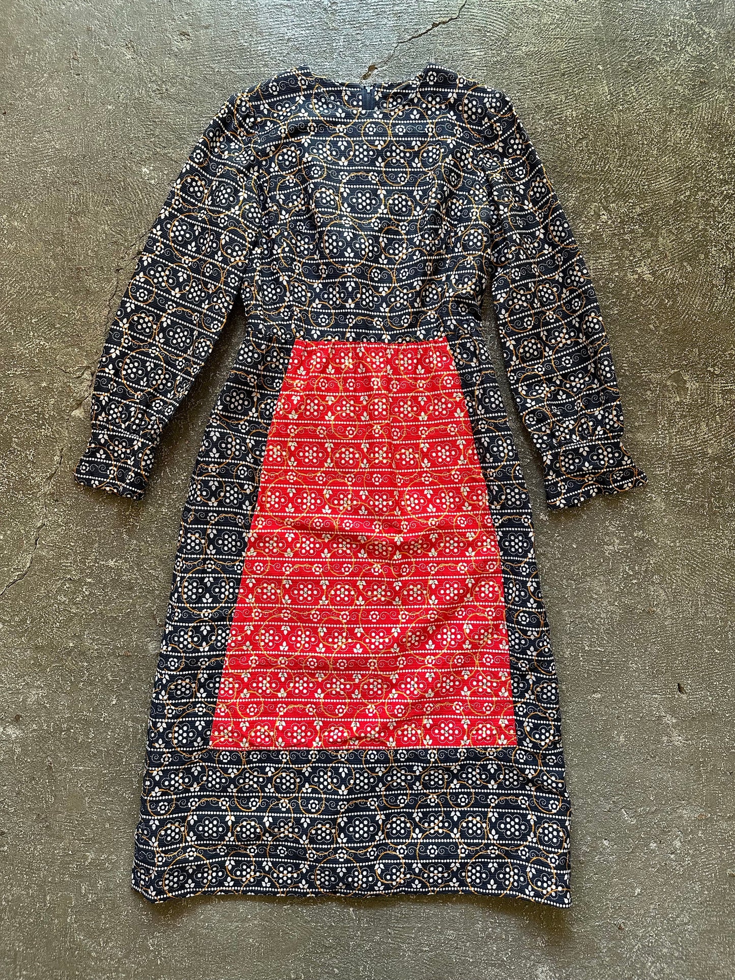 60s rhinestone layered design dress