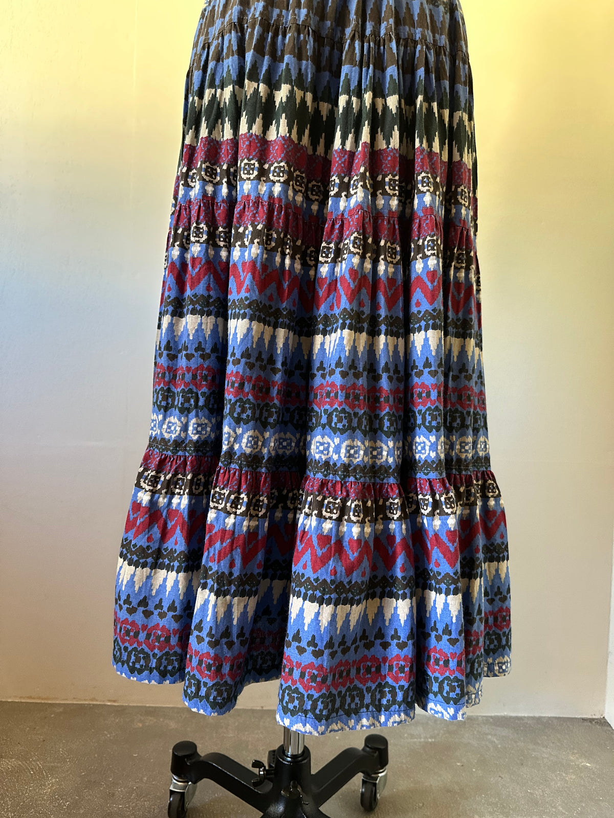 native pattern tiered skirt