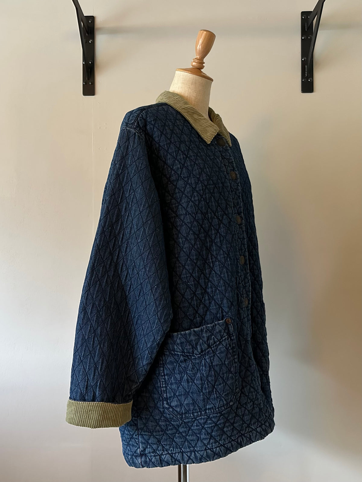 denim quilting jacket