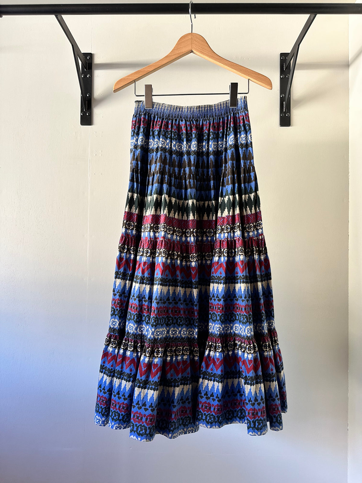 native pattern tiered skirt