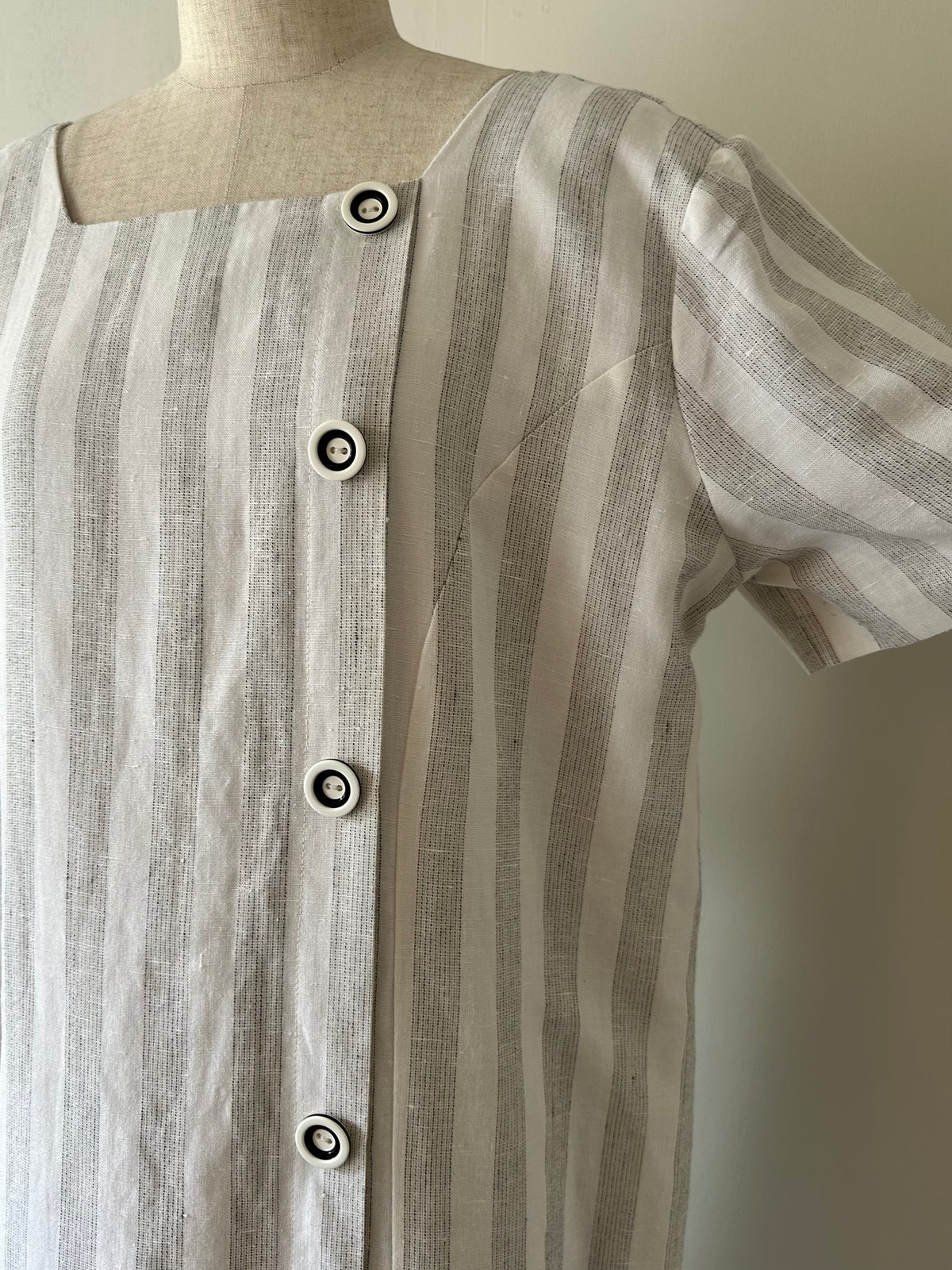 stripe switching dress