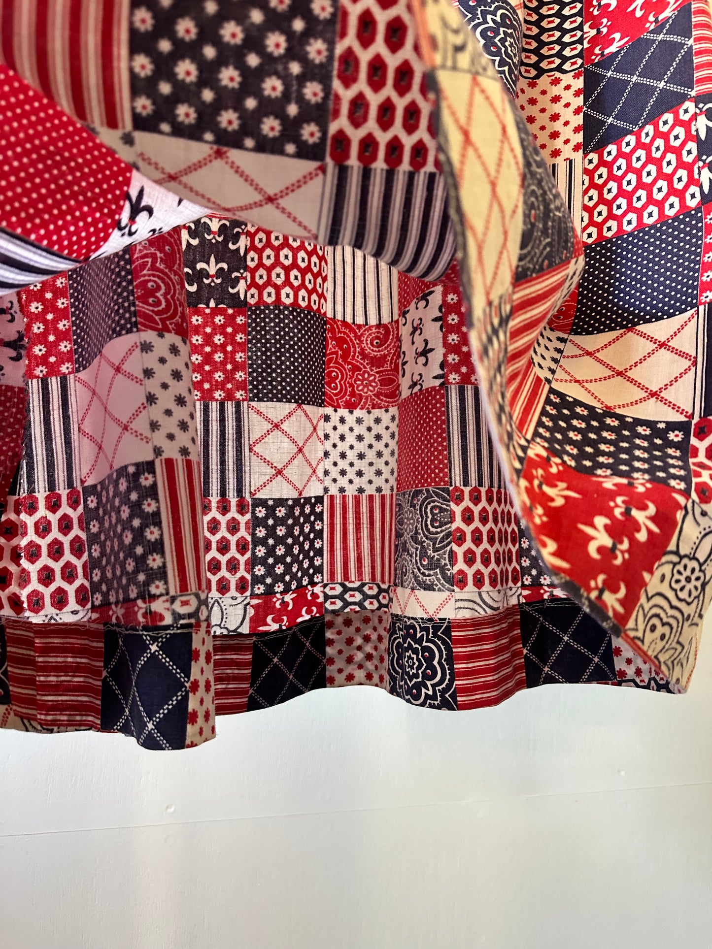 patchwork pattern maxi skirt