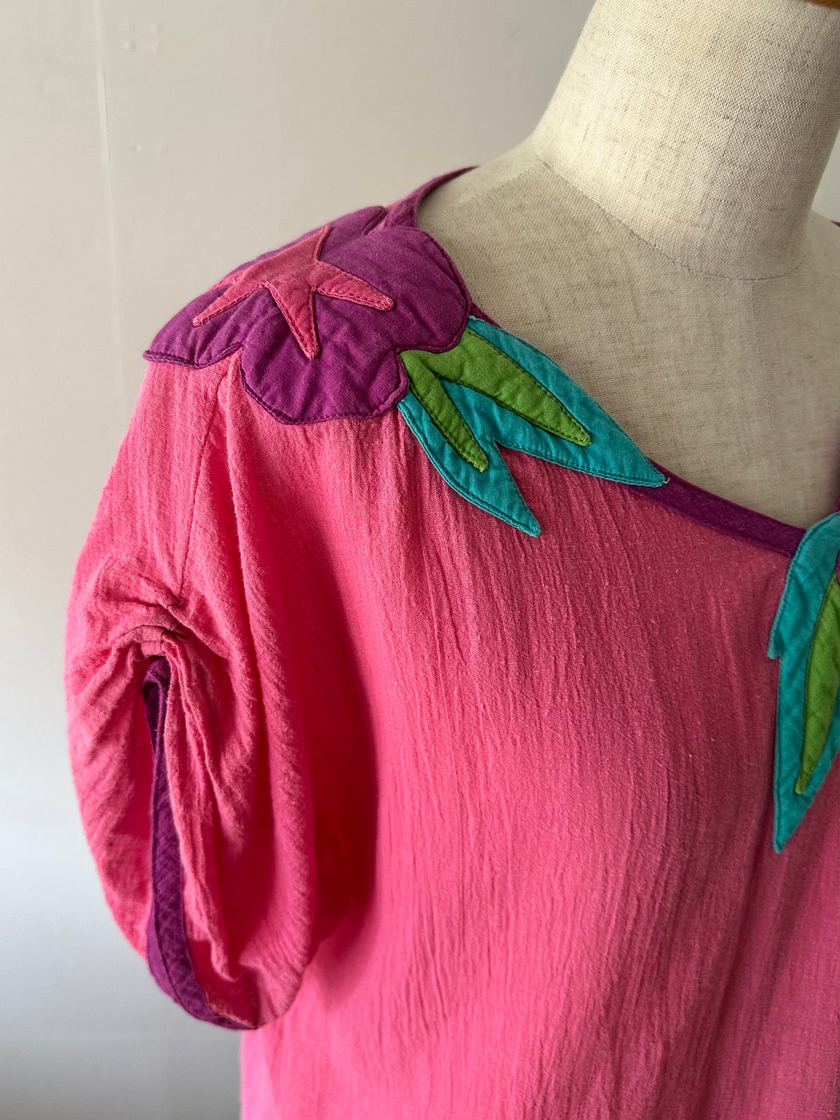 flower appliqué two-piece(set)