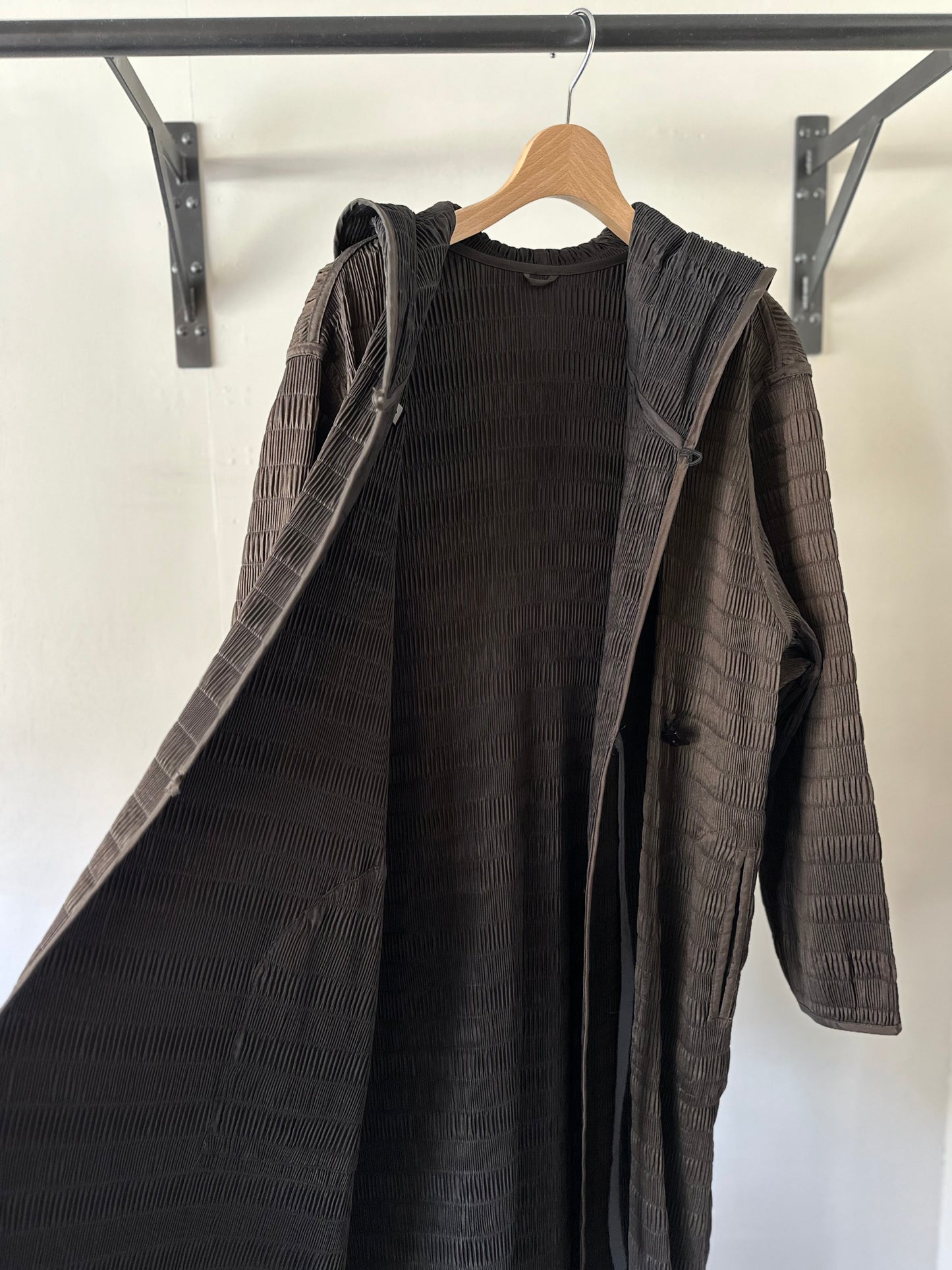 reversible pleats coat