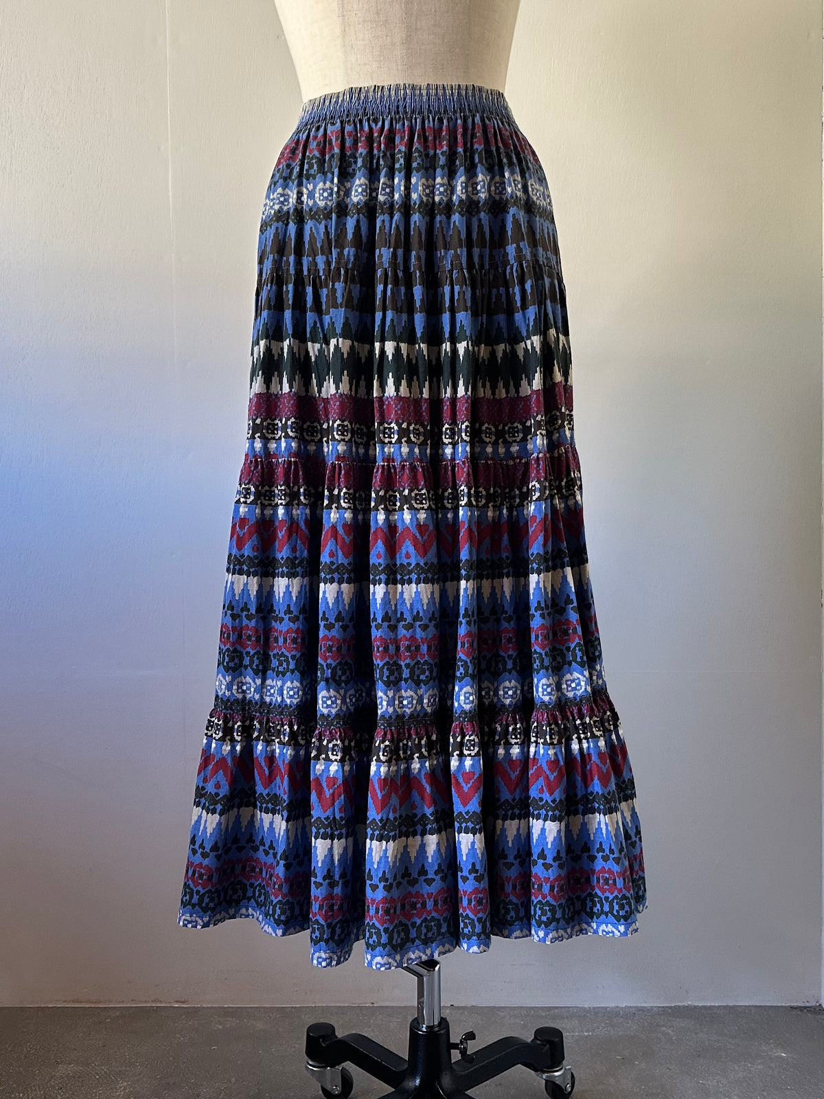 native pattern tiered skirt