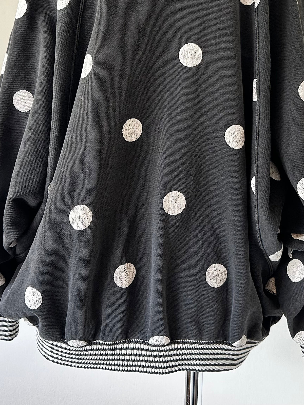 dots stripe dolman sleeve tops