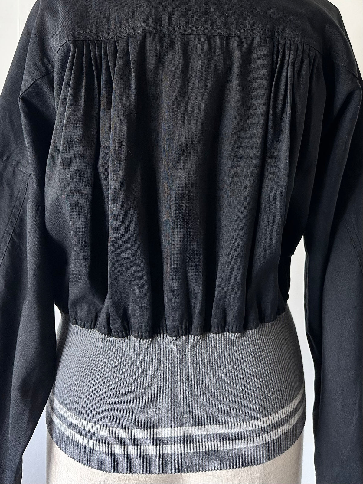 cropped rib jacket