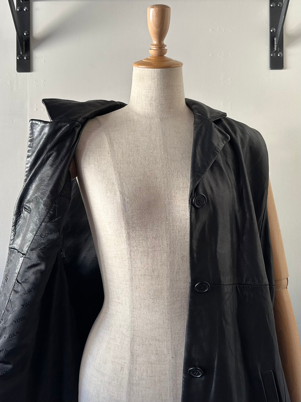 leather long vest
