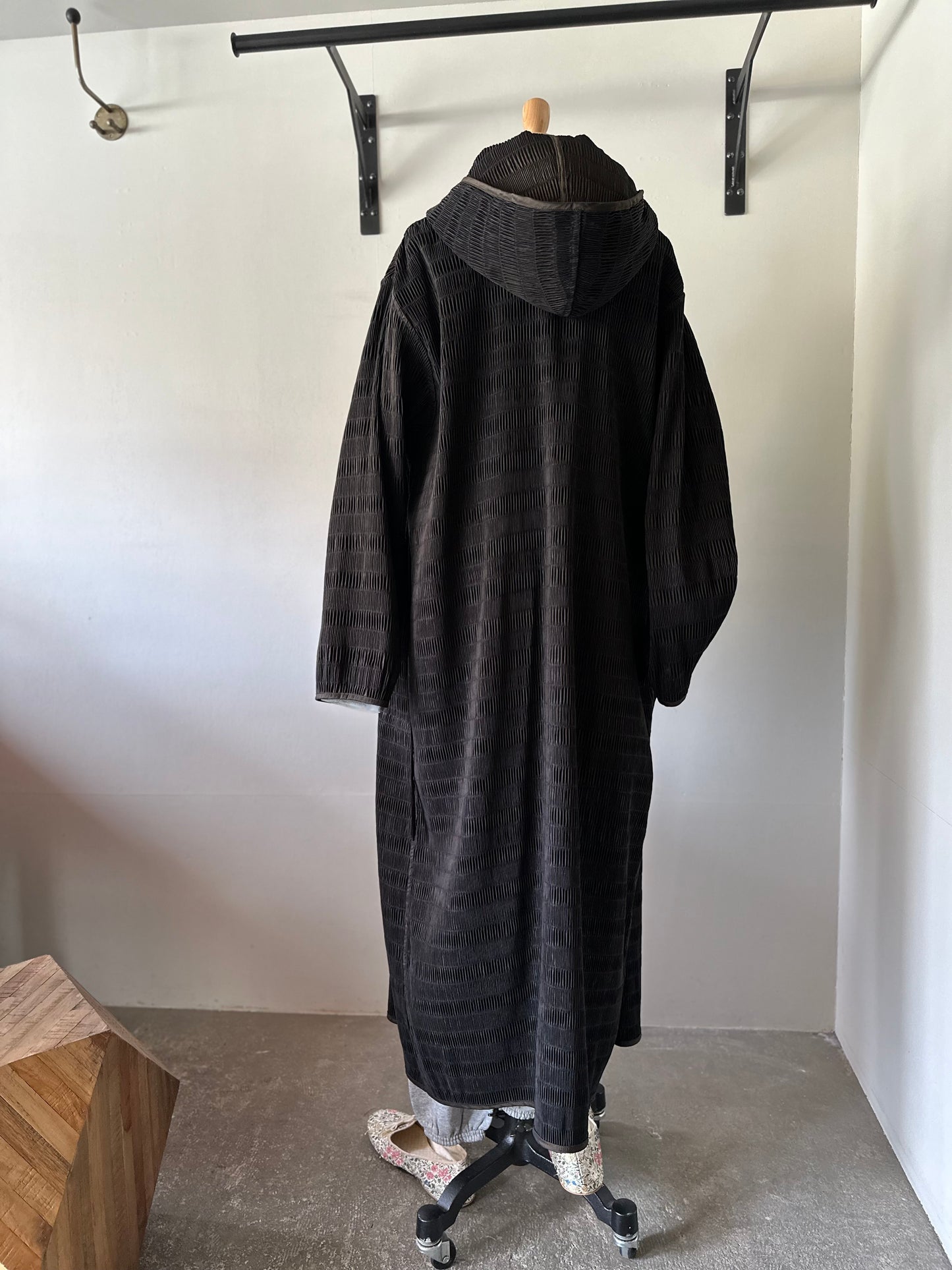reversible pleats coat
