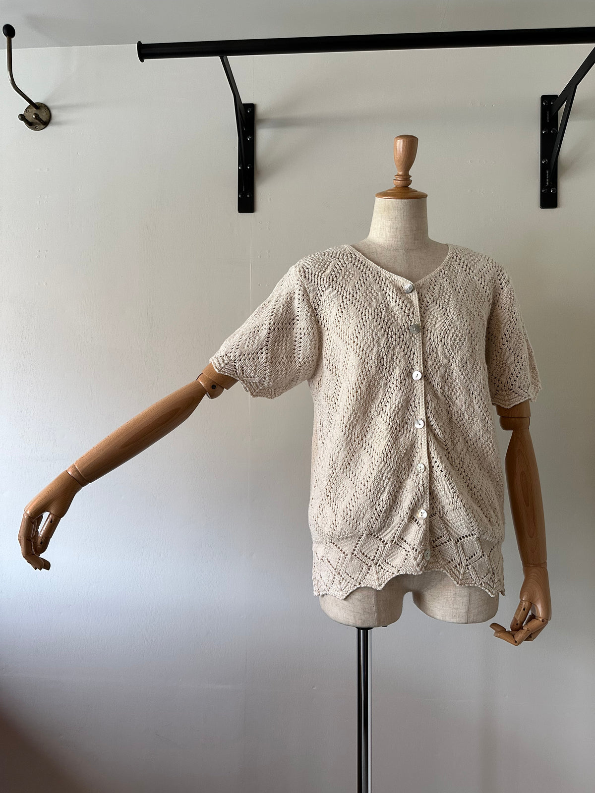 short sleeve knit cardigan