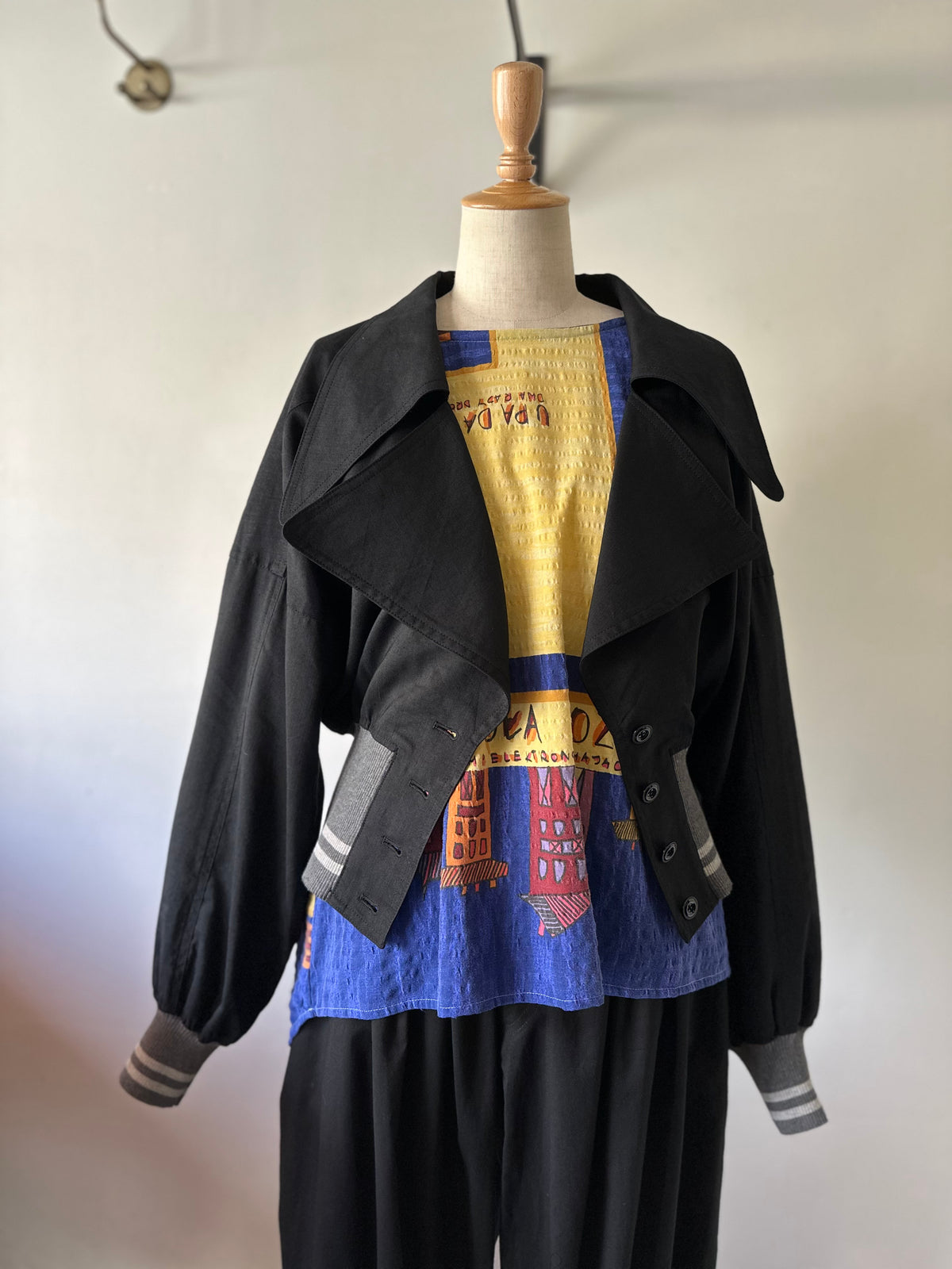 cropped rib jacket