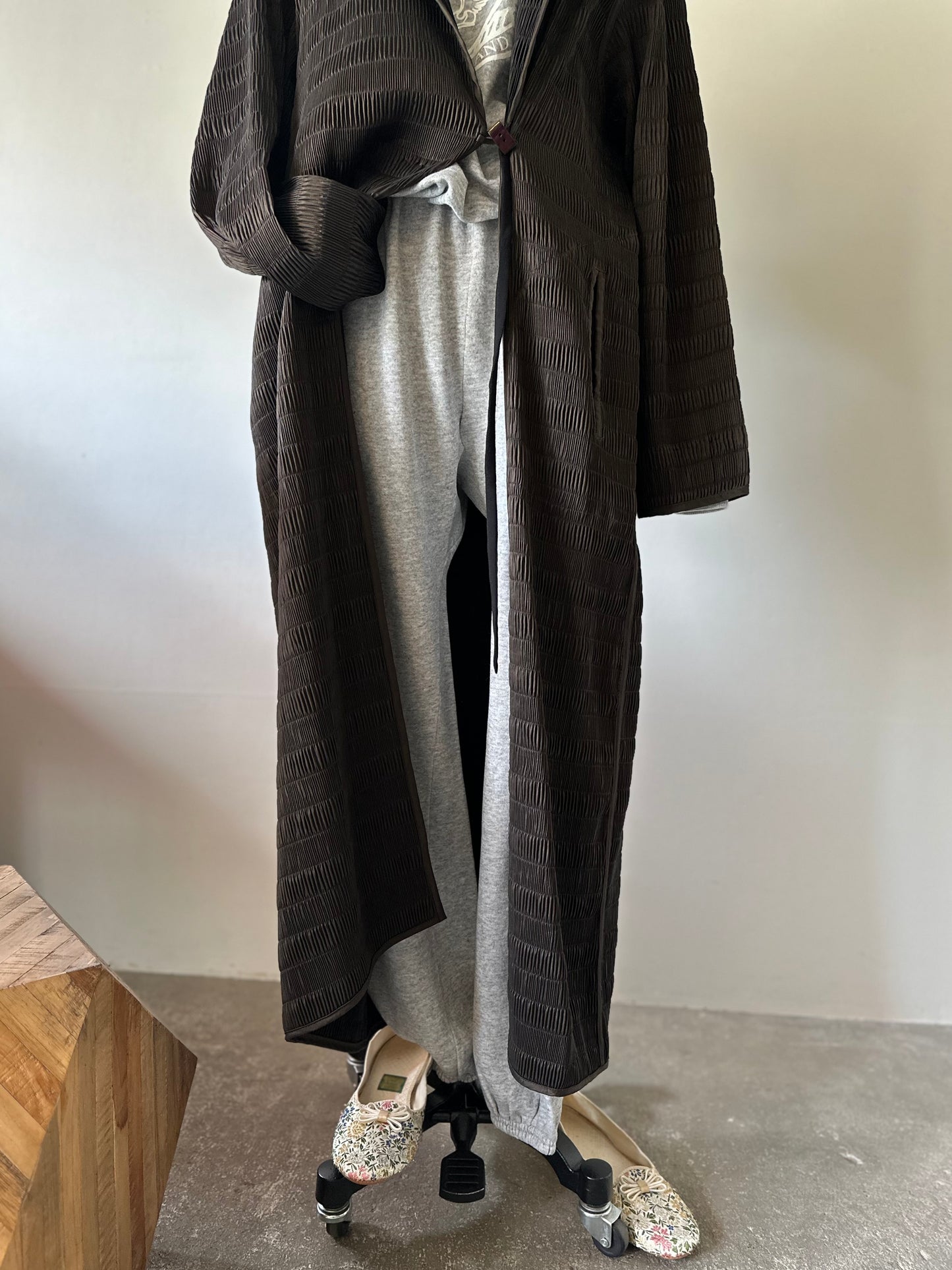 reversible pleats coat
