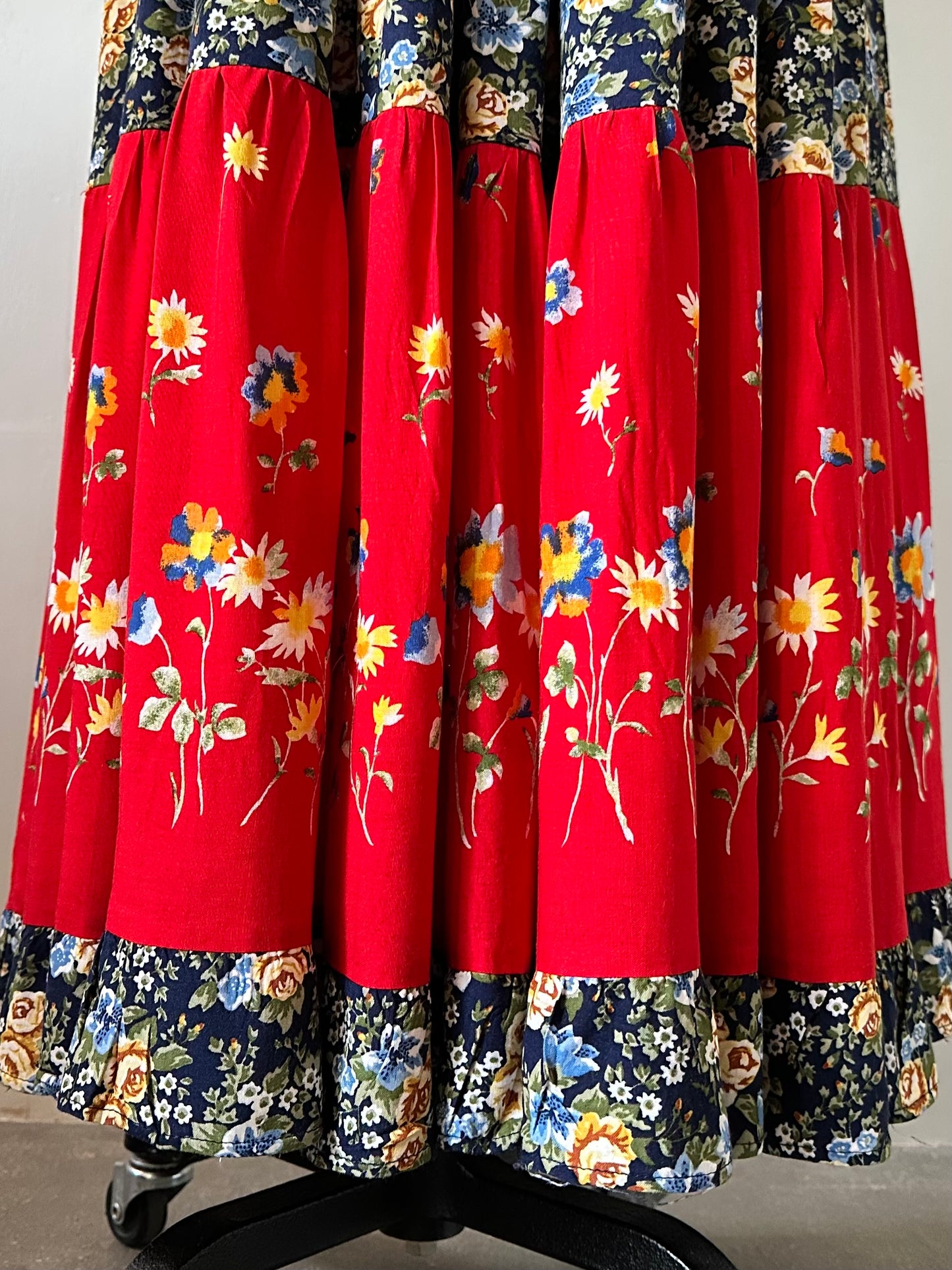 floral tiered maxi skirt