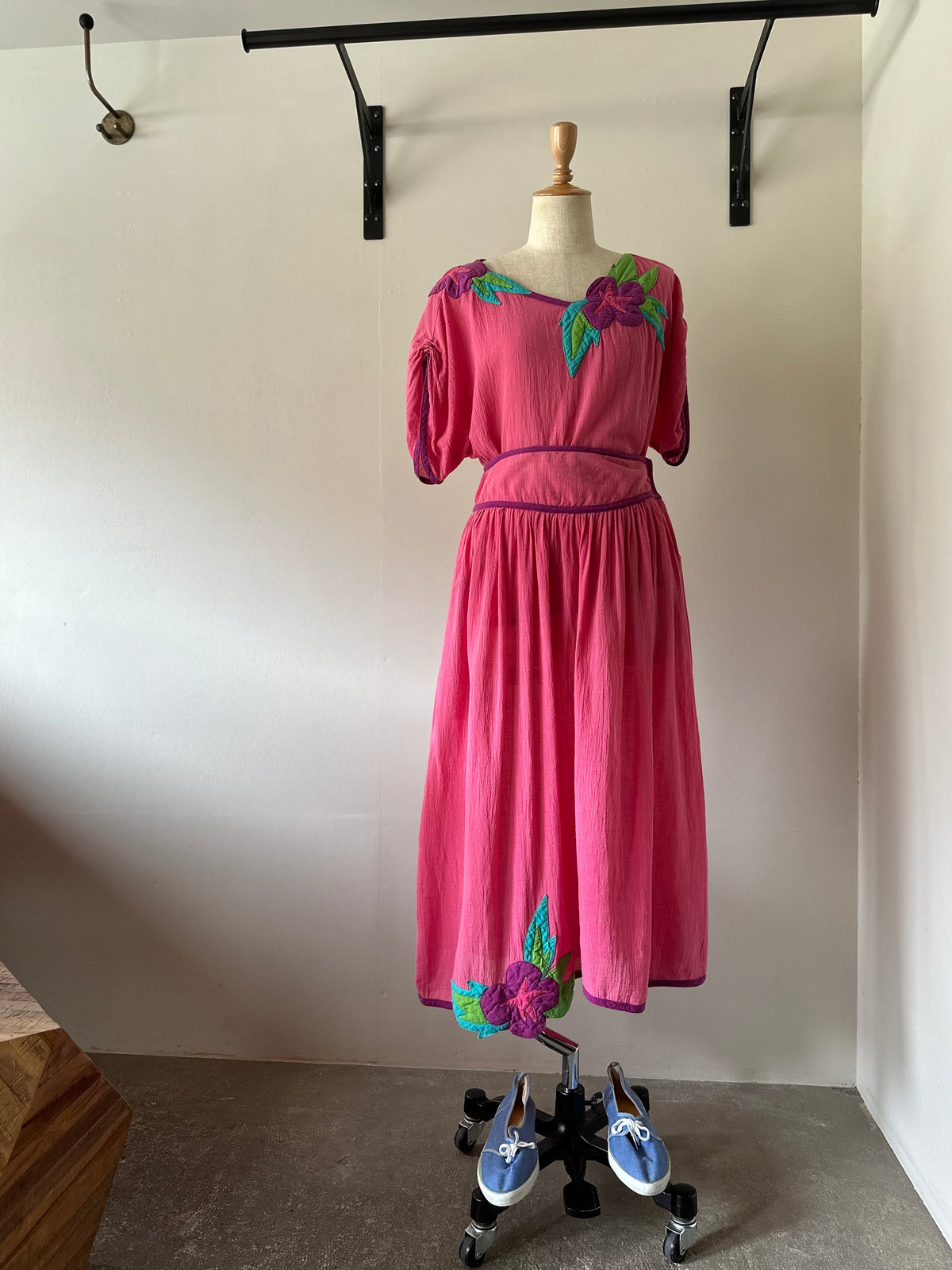 flower appliqué two-piece(set)