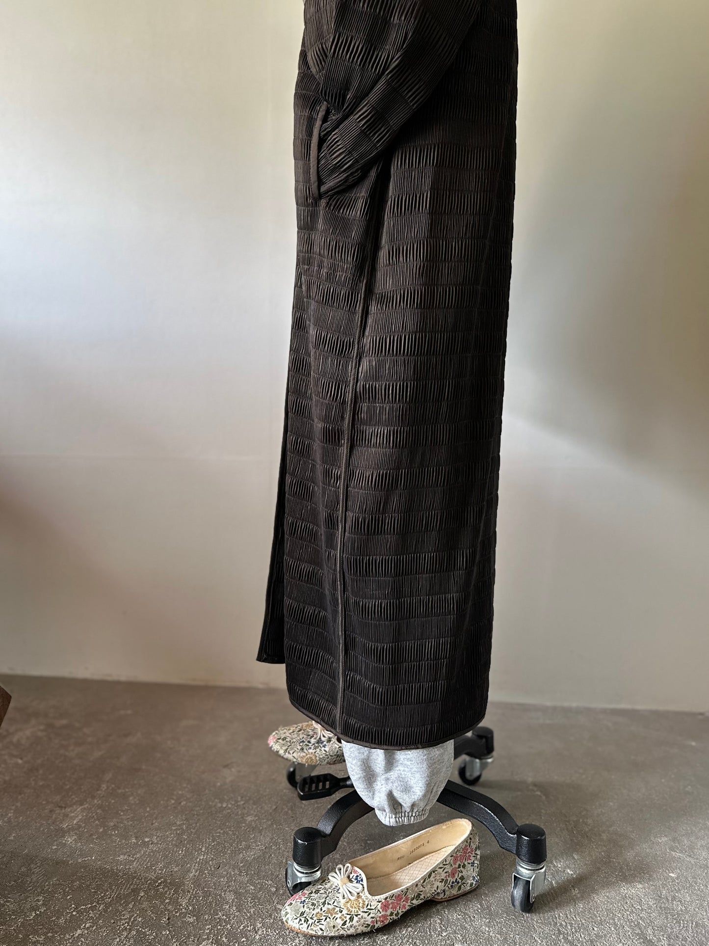 reversible pleats coat