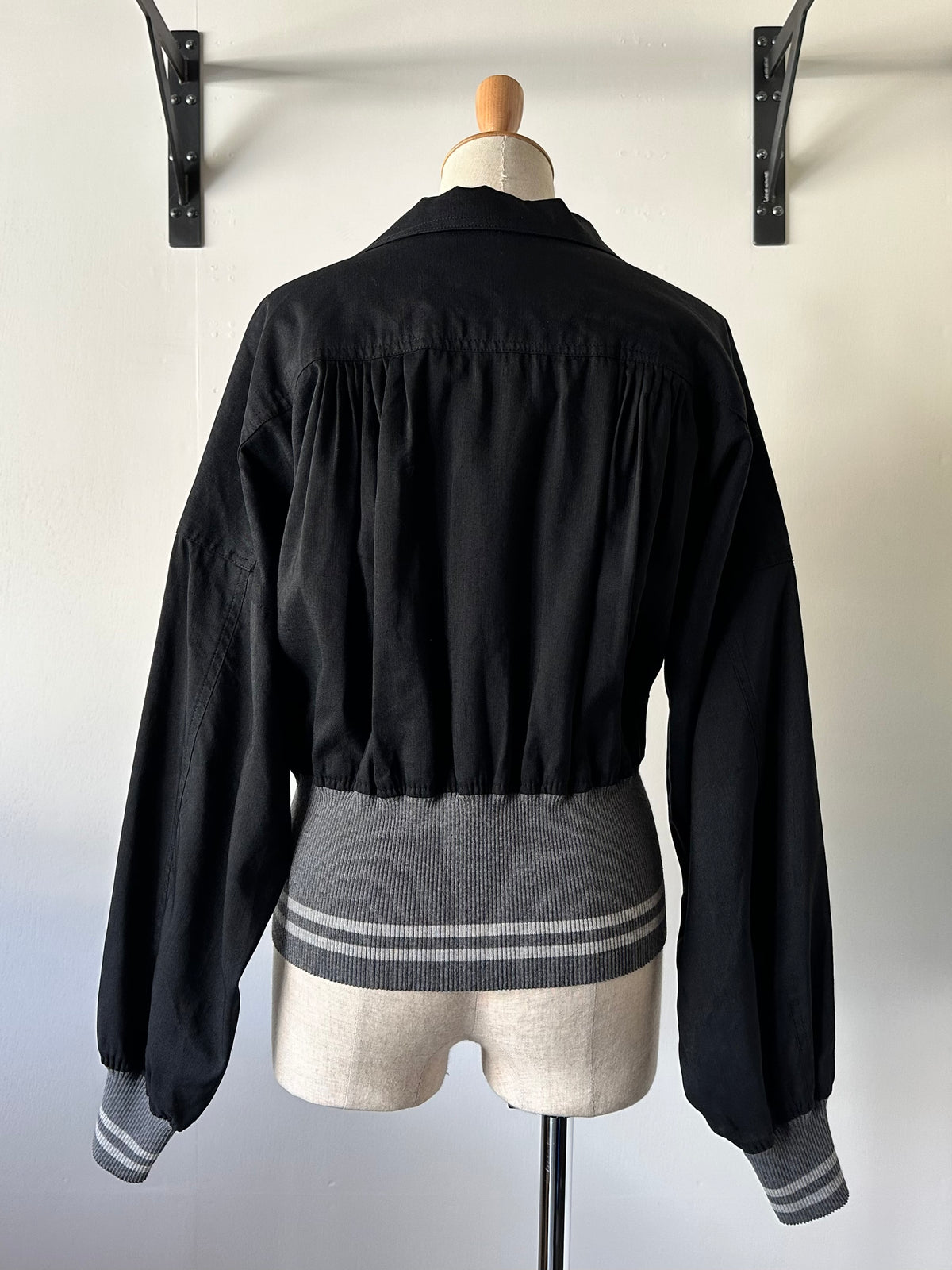 cropped rib jacket
