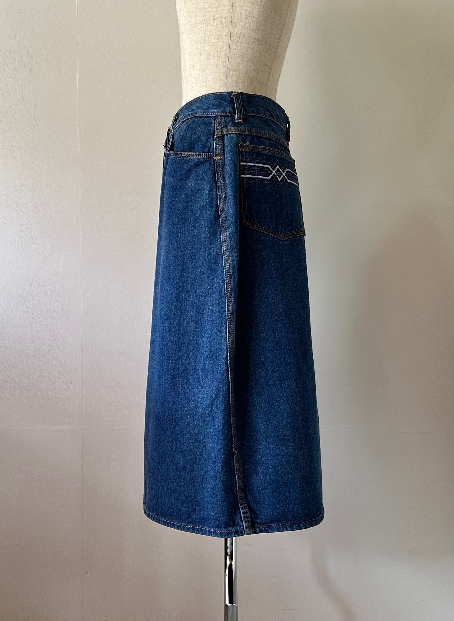 denim slit skirt