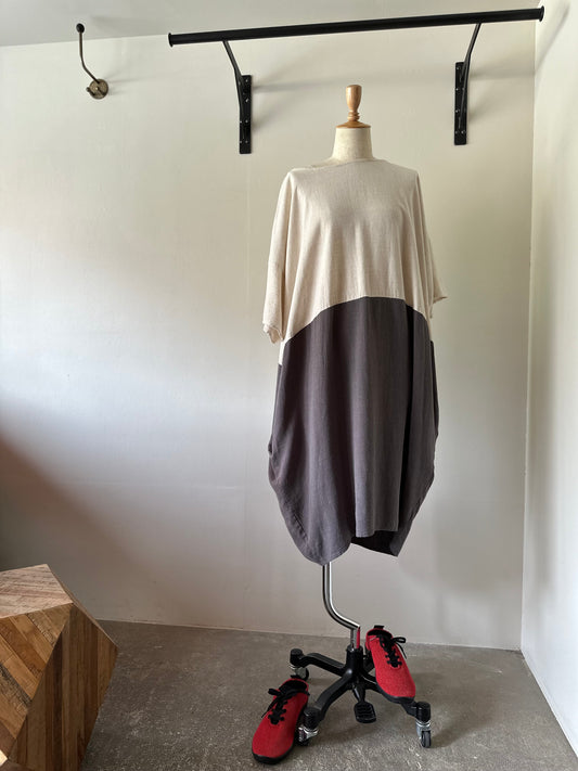 bicolor tunic dress