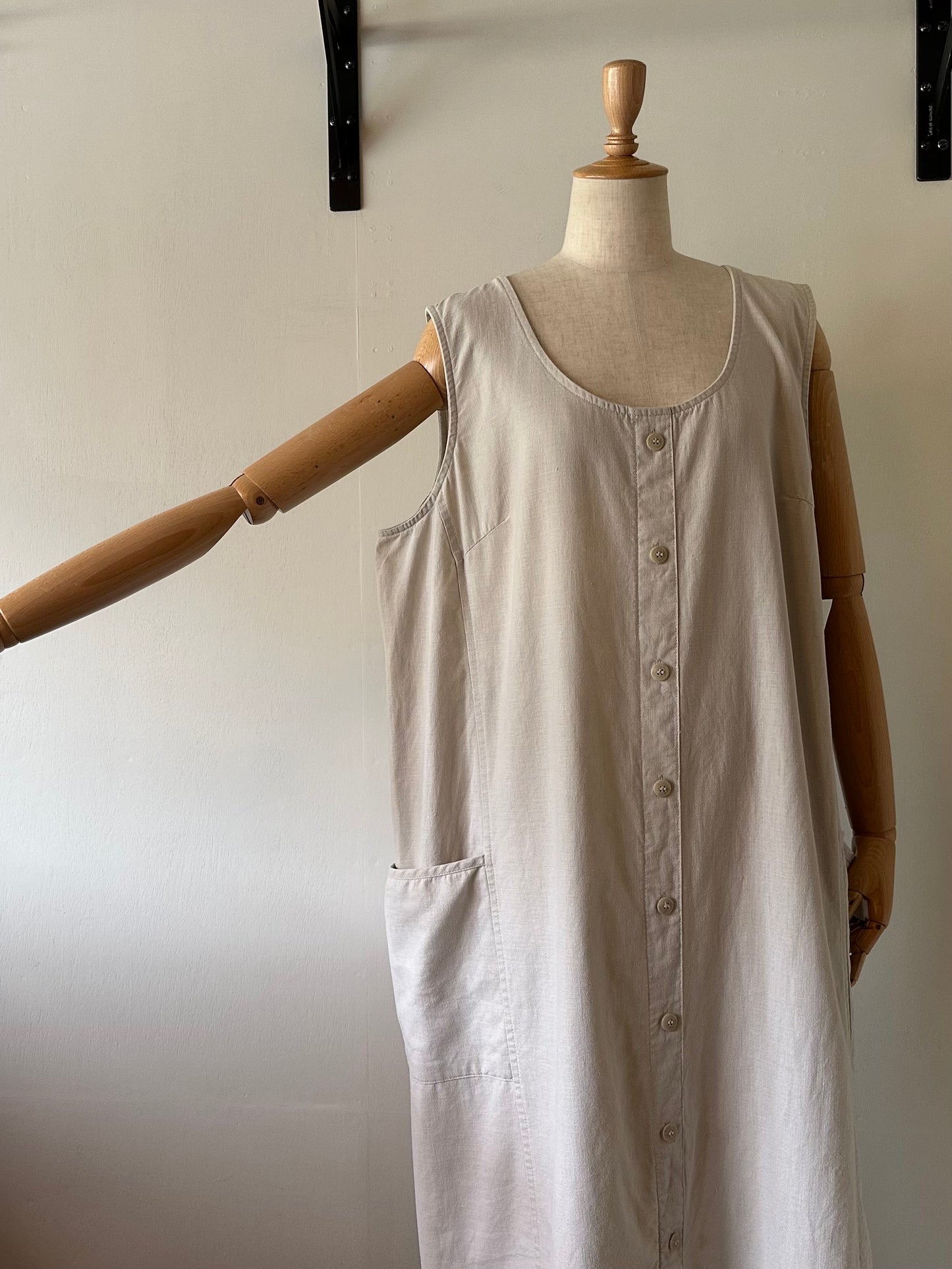 cotton linen sleeveless dress
