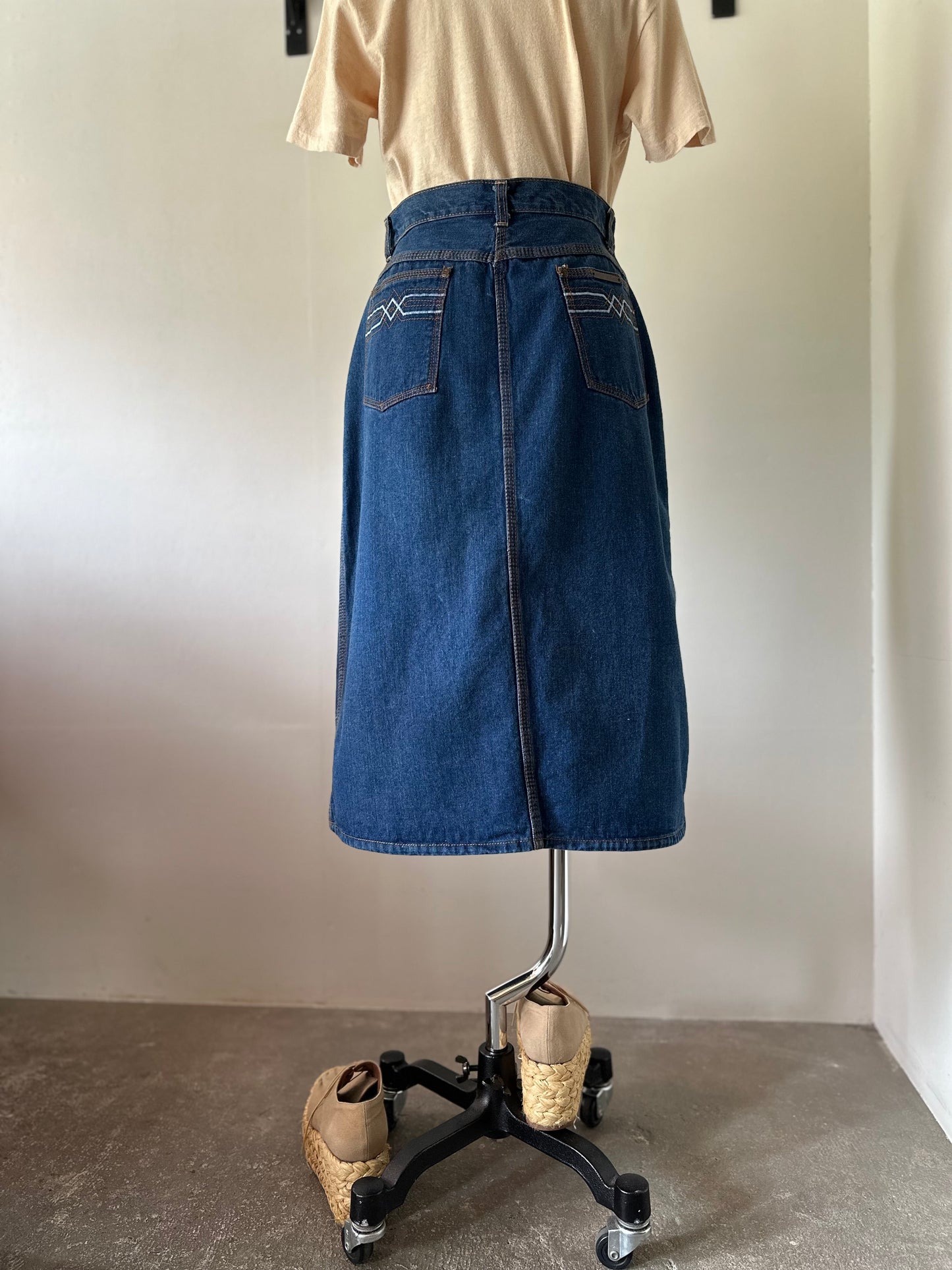 denim slit skirt