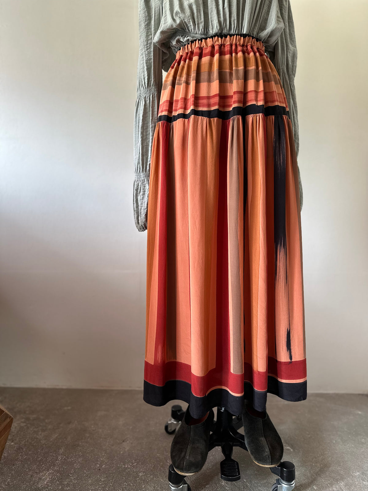 mulch stripe silk skirt