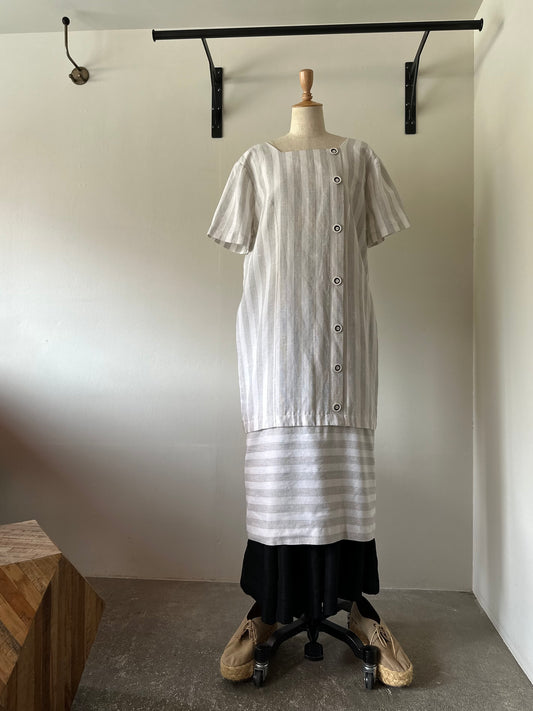 stripe switching dress
