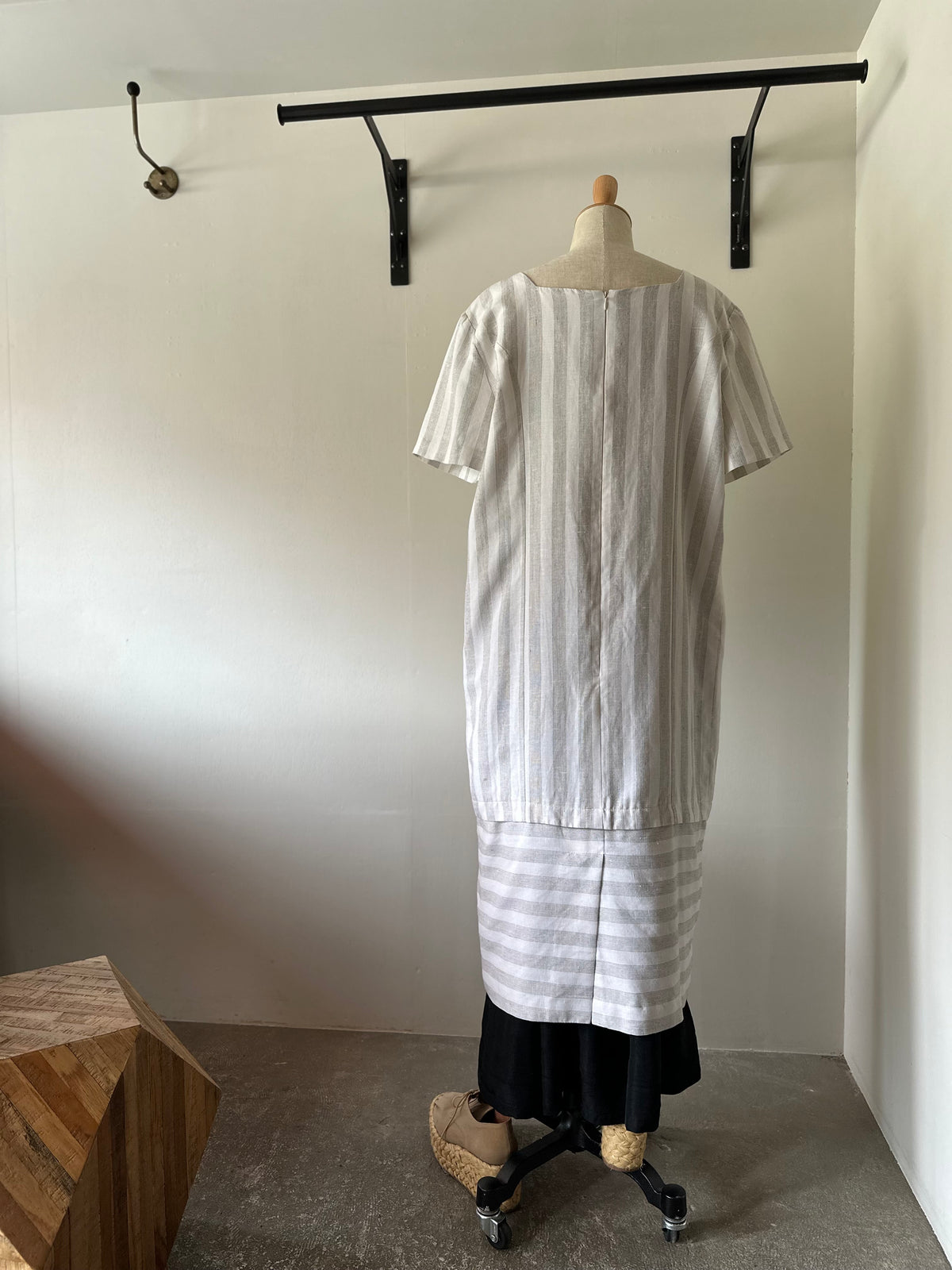 stripe switching dress