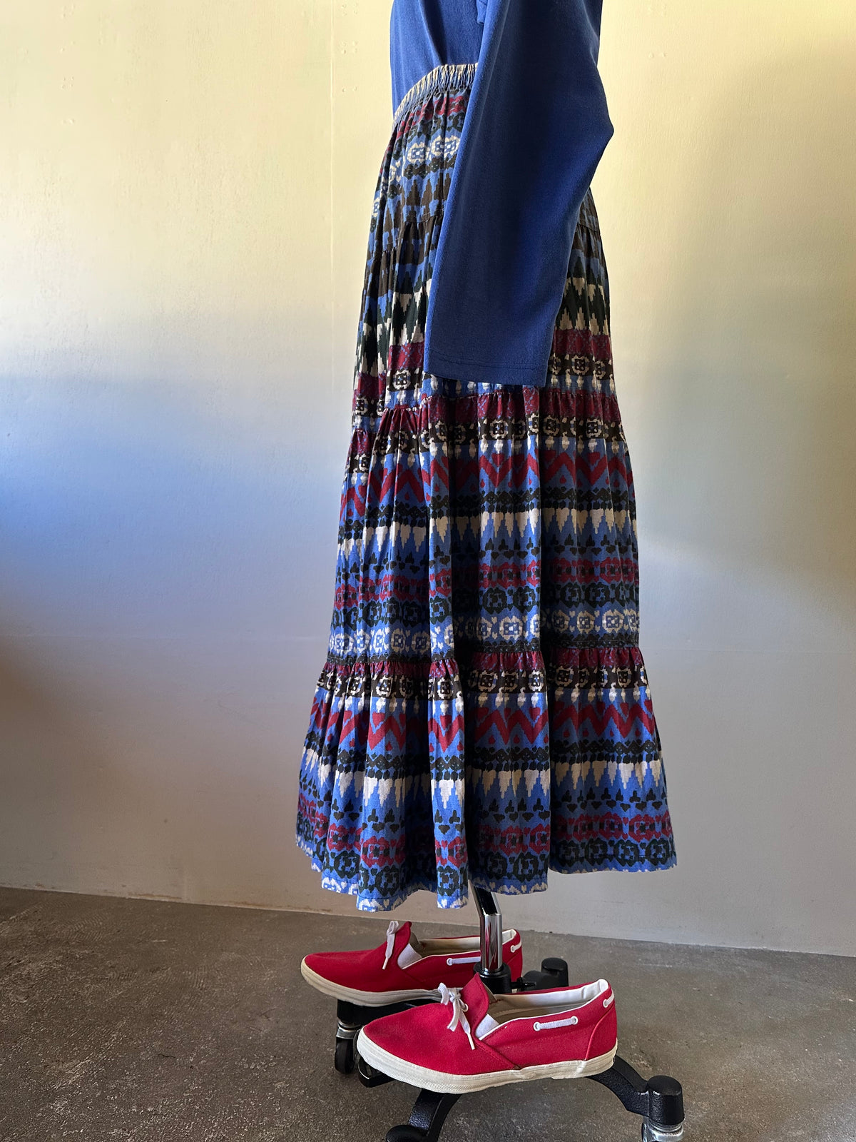 native pattern tiered skirt