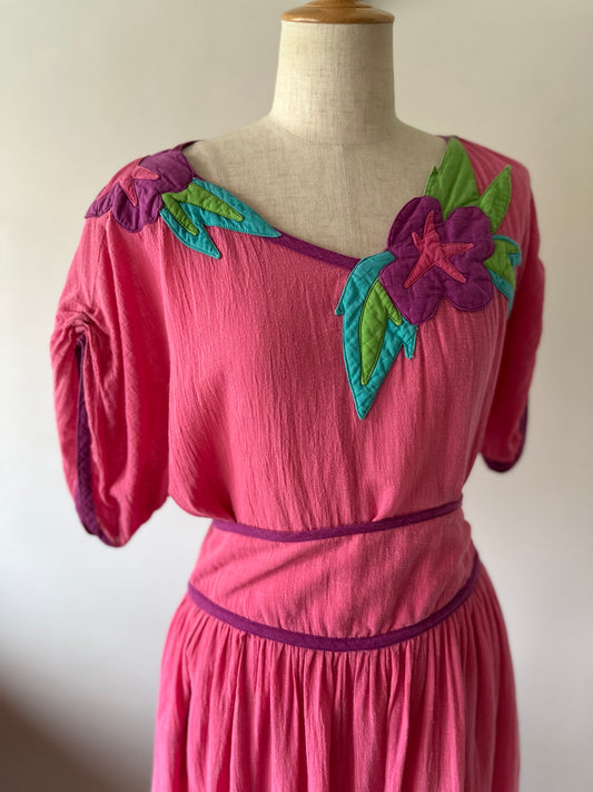 flower appliqué two-piece(set)
