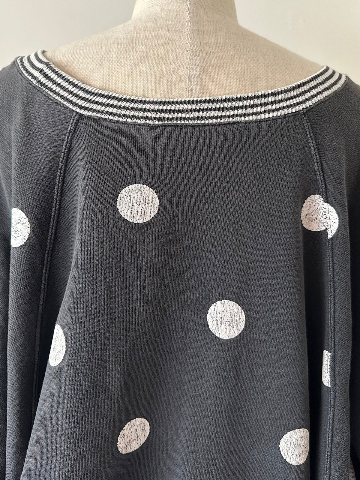 dots stripe dolman sleeve tops
