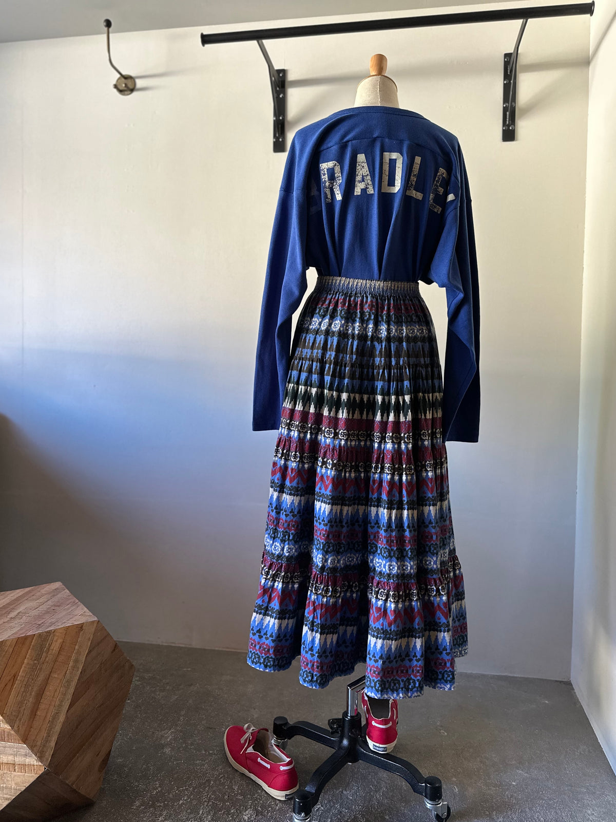 native pattern tiered skirt